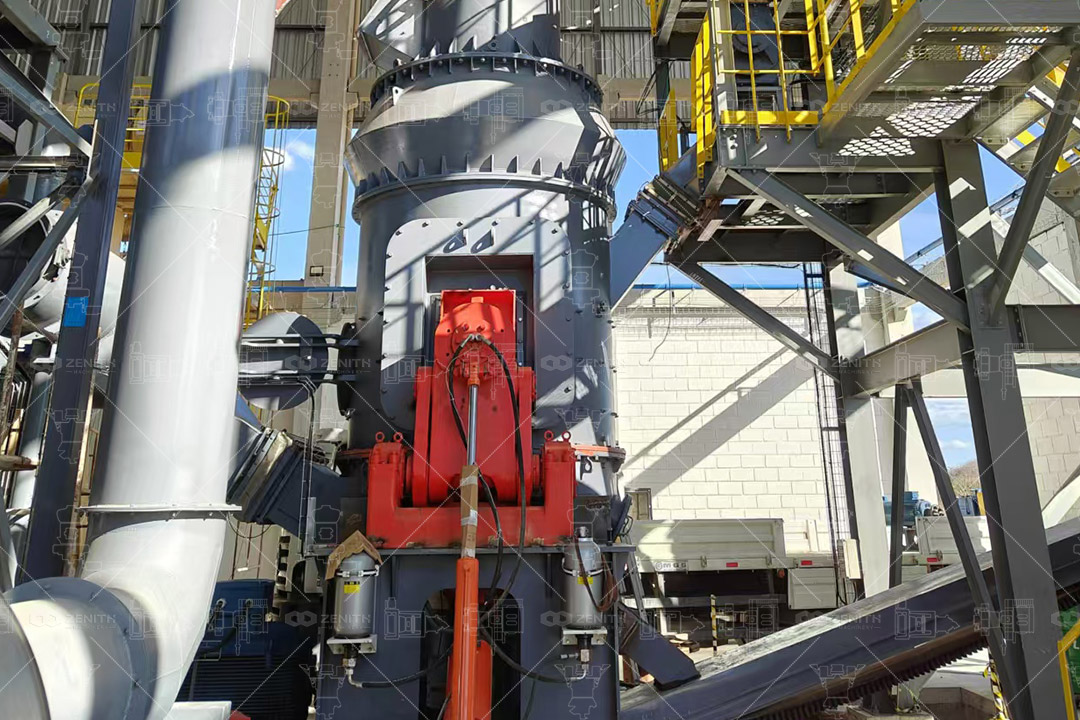 LM Vertical Grinding Mill towering in a modern mineral processing facility, highlighting its vertical structure.
